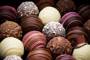 Pink, White, and Brown Chocolate Bon-bons